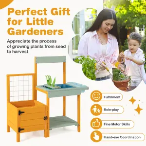 Costway Kids Outdoor Potting Bench Kids Mud Outdoor Playset Toy Gardening Center