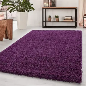 Abaseen 160x230 cm Purple Thick Pile Soft Shaggy Modern Rug