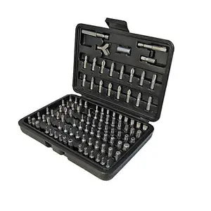 100 Piece Screwdriver Bit Set Slotted Phillips PZD Hex TRZ Bit Heads 3 Adapters