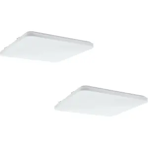 2 PACK Wall Flush Ceiling Light Colour White Shade White Plastic Bulb LED 49.5W