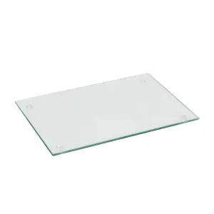 Rectangle Glass Placemats - 30cm x 20cm - Clear - Pack of 6 - By Harbour Housewares