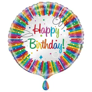 Unique Party Rainbow Happy Birthday Foil Balloon Multicoloured (One Size)