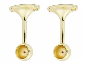 Metal Pipe Round Suspended Bracket 19mm Polished Gold Pair