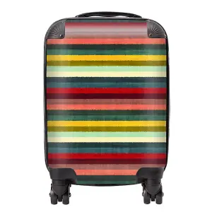 Multicolour Striped Brish Pattern Suitcase - Mini Cabin