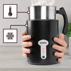 Duronic Electric Milk Frother, 500ml Hot Chocolate Maker, Automatic Milk Frother and Milk Steamer for Cappuccino, Coffee