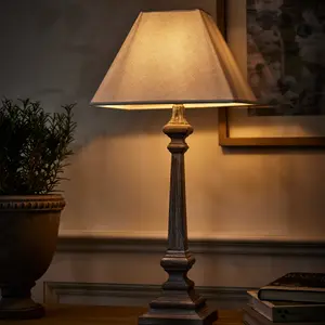 French Style Table Lamp E14 Brushed Wood Desk Lamp with Linen Shade Bedside Table Nightstand Home Office Desk Light