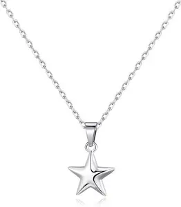 Sterling Silver Star Pendant Necklace By Philip Jones Jewellery