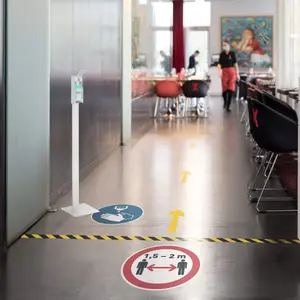 Durable Adhesive ISO "Social Distancing" Sign Safety Floor Sticker - 43cm