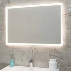 Solstice Chrome LED Illuminated Backlit Bathroom Mirror (H)700mm (W)1000mm