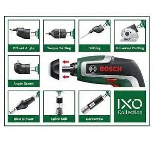 BOSCH IXO 7 Cordless Screwdriver SET (3.6V-Li, 2.0Ah) (Newest IXO Model)