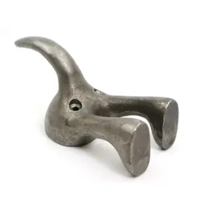 Oakcrafts - Pair of Heavy Duty Solid Cast Iron DOG TAIL Coat Hooks