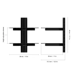 AVF Double Shelf AV Shelving Black