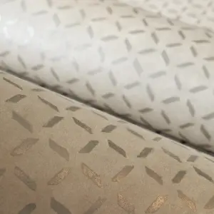 Galerie Urban Classics Cream Gold Soho Metallic Industrial Grid Wallpaper Roll