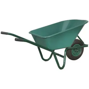 Heavy Duty Plastic Wheelbarrow - 85 Litre Capacity - Tubular Steel Frame