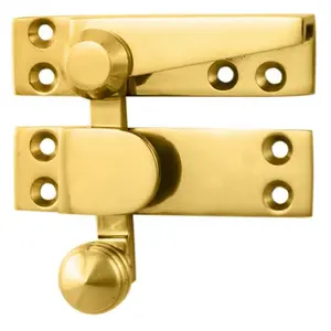 Quadrant Arm Sash Window Fastener 70 x 20mm 35mm Projection Polished Brass