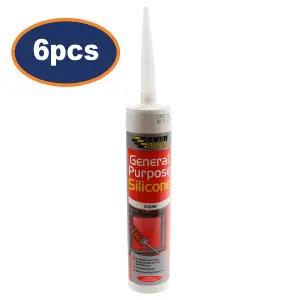 Silicone Sealant Everbuild Clear 6pcs General Purpose 280ml Waterproof Seal