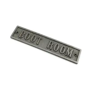 Oakcrafts - Antique Cast Iron BOOT ROOM Plaque - 200mm x 45mm