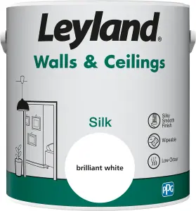 Leyland Walls & Ceilings Brilliant White Silk Paint 2.5L