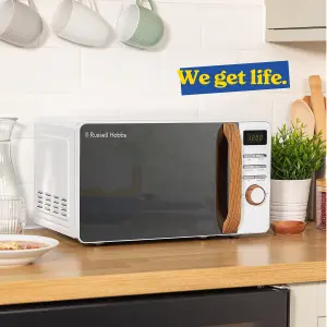 Russell Hobbs Scandi Microwave 17 Litre 700W White Wood Effect Digital RHMD714-N