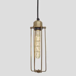 Industville Orlando Cylinder Pendant, 3 Inch, Brass