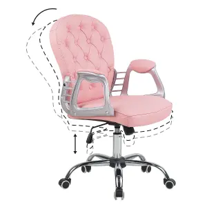 Office Chair Faux Leather Pink PRINCESS