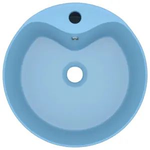 Berkfield Luxury Wash Basin with Overflow Matt Light Blue 36x13 cm Ceramic