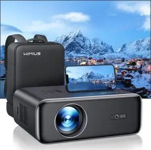 Auto Focus & Keystone Projector, 30000 Lumen Wifi 6 Bluetooth Full HD 1080P Portable Projector Supported 4K, 4D/4P Keystone 50% Zoom 300" Display