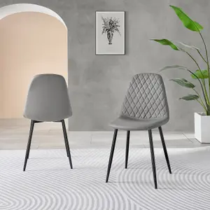 Furniturebox UK Santorini Brown Round Round Dining Table And 6 Grey Corona Black Leg Chairs