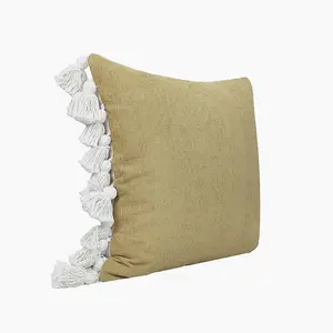 Ziya Cushion - Chenille/Cotton - L50 x W50 x H1 cm - Mustard