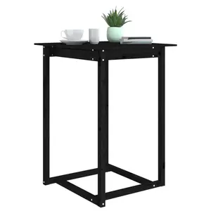 Square 60Cm L x 60Cm W Dining Table Black / H110 x L80 x W80Cm 