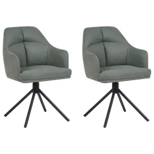 Beliani Retro Set of 2 Chairs MIRA Green