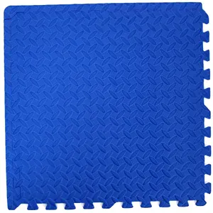 Interlocking EVA Gym Yoga Mats in Blue Anti-Fatigue Soft Foam Exercise Play Floor Tiles