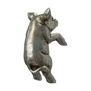 Boland Pig Animals Plastic Garden Statue (Set of 2) Silver