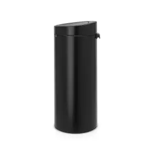 Brabantia Touch Tall Matt Black Metal Bin - 30L Freestanding