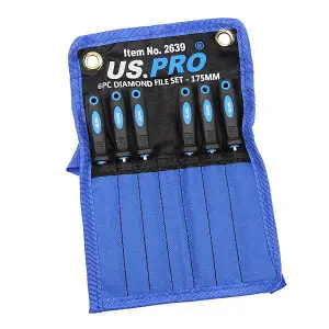 US PRO 6pc Diamond File Set 175mm 2639