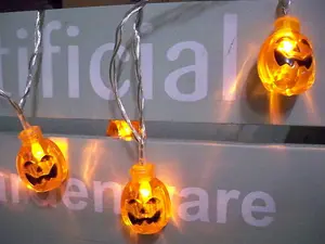 2 sets of 20 Pumpkin LED Indoor Halloween Battery 3M String Lights