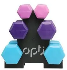 Opti 12Kg Vinyl Dumbbell Set/Tree