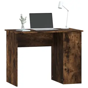 Berkfield Desk Smoked Oak 100x55x75 cm Engineered Wood