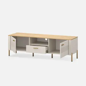 Ruben 2 Door 1 Drawer TV Unit - Cashmere / Stone Oak