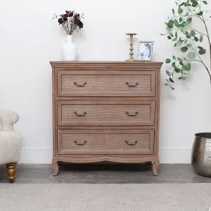 Melody Maison Wooden 3 Drawer Chest Of Drawers - Hessian Range