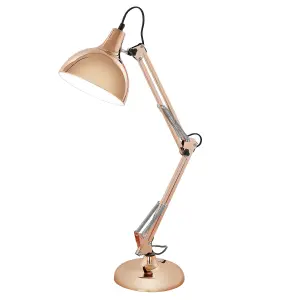 Table Desk Lamp Colour Copper Adjustable In Line Switch Bulb E27 1x40W