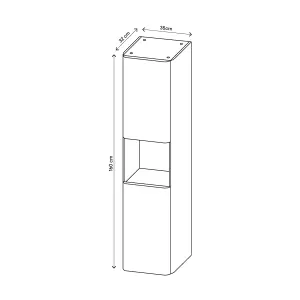 GoodHome Nevado Tall Matt Grey Double Bathroom Column cabinet (H)160cm (W)35cm