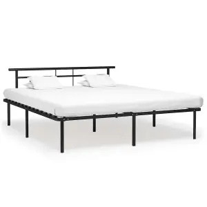 Berkfield Bed Frame Black Metal 200x200 cm