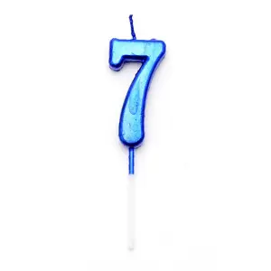 Shatchi Blue 7 Number Candle  Birthday Anniversary Party Cake Decorations Topper