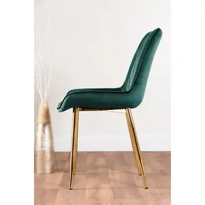 Scottsmoor Dining Set with 6 Chairs Green/Gold