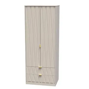 Ready assembled Contemporary Kashmir 2 Drawer Double Wardrobe (H)1970mm (W)740mm (D)530mm