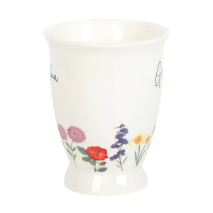 Something Different Grandma Wild Flowers Pedestal Mug White/Pale Green (One Size)