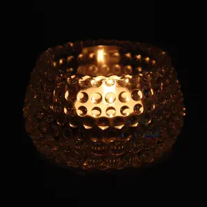 simpa 6PC Chunky Clear Glass Bubble Dots Tealight Candle Holder