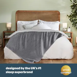 Silentnight Supersoft Collection Luxurious Throw Dark Grey / W130 x L150cm