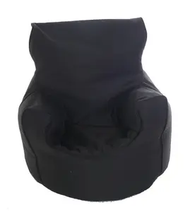 Cotton Twill Black Bean Bag Arm Chair Toddler Size